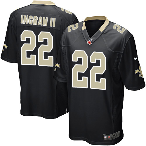 Nike Saints #22 Mark Ingram II Black Team Color Youth Stitched NFL Elite Jersey